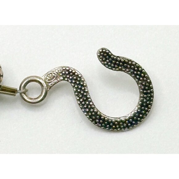 Sterling Aya Jordan Crystal Ball Textured Bead Hook Clasp Necklace 8mm 17" - Picture 6 of 7